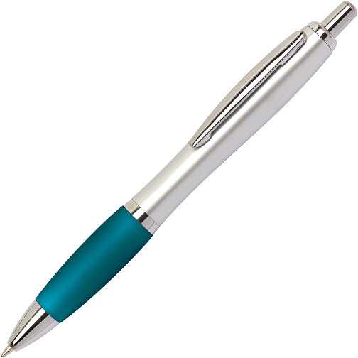 Kugelschreiber SWAY , petrol, silber, Kunststoff / Stahl, 14,00cm (Länge), Bild 2