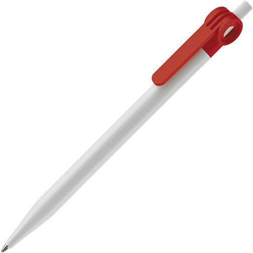 Kugelschreiber Futurepoint Hardcolour , weiß / rot, ABS, 14,50cm (Länge), Bild 2