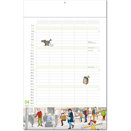 Calendario 'Family Planner' in formato 24 x 37,5 cm, con pagine piegate, Immagine 5