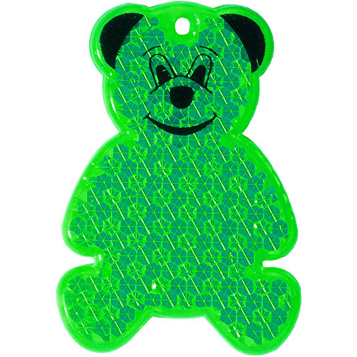 Reflektor 'Bär' , transparent-grün, Kunststoff, 6,50cm x 0,90cm x 4,50cm (Länge x Höhe x Breite), Bild 1