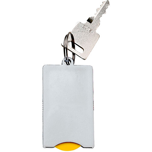 Chip-Schlüsselanhänger 'Square' , weiß/vario, Kunststoff, 5,70cm x 3,00cm x 0,40cm (Länge x Höhe x Breite), Bild 1