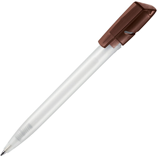 Kugelschreiber TWISTER FROZEN , Ritter-Pen, mocca-braun/weiss, ABS-Kunststoff, 14,50cm (Länge), Bild 2