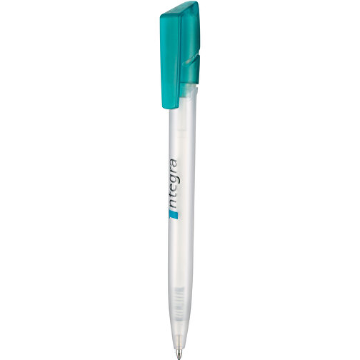 Kugelschreiber TWISTER FROZEN , Ritter-Pen, türkis/weiß, ABS-Kunststoff, 14,50cm (Länge), Bild 1