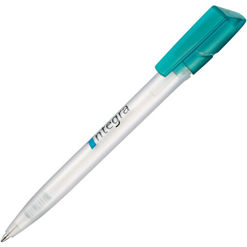 Kugelschreiber TWISTER FROZEN , Ritter-Pen, türkis/weiß, ABS-Kunststoff, 14,50cm (Länge), Bild 2
