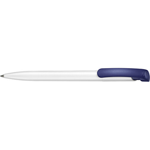 Kugelschreiber CLEAR , Ritter-Pen, azurblau/weiss, ABS-Kunststoff, 14,80cm (Länge), Bild 3