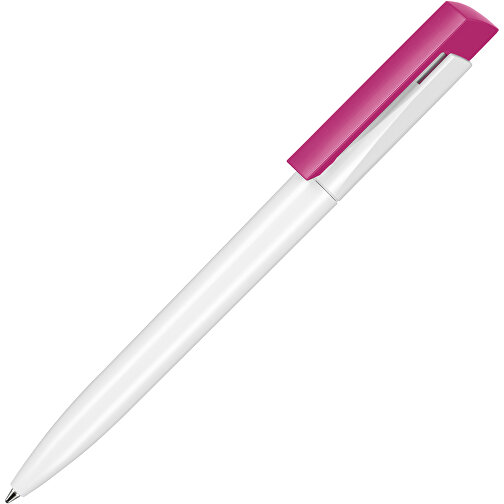 Kugelschreiber FRESH , Ritter-Pen, pink/weiß, ABS-Kunststoff, 14,50cm (Länge), Bild 2