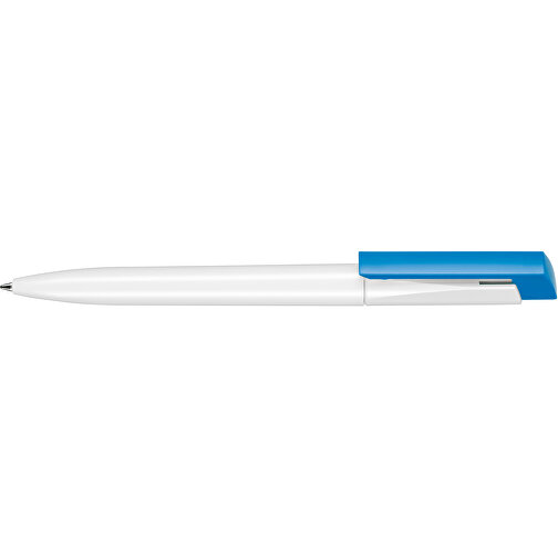 Kugelschreiber FRESH , Ritter-Pen, himmelblau/weiß, ABS-Kunststoff, 14,50cm (Länge), Bild 3