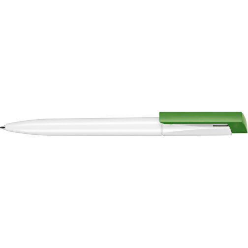 Kugelschreiber FRESH , Ritter-Pen, apfelgrün/weiss, ABS-Kunststoff, 14,50cm (Länge), Bild 3
