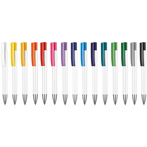 Kugelschreiber STRATOS , Ritter-Pen, signalrot/weiß, ABS-Kunststoff, 14,50cm (Länge), Bild 4
