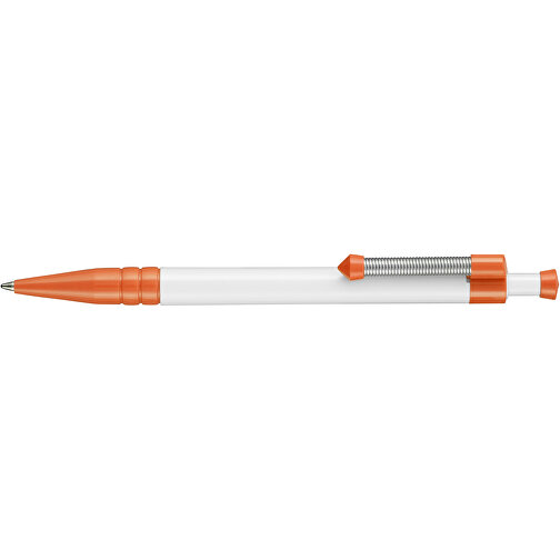Kugelschreiber SPRING , Ritter-Pen, orange/weiß, ABS-Kunststoff, 14,10cm (Länge), Bild 3