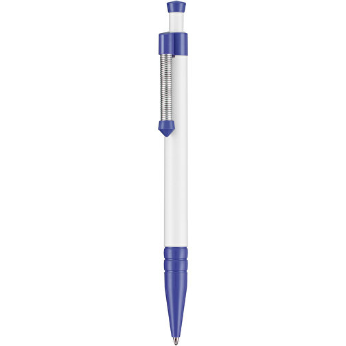 Kugelschreiber SPRING , Ritter-Pen, azurblau/weiß, ABS-Kunststoff, 14,10cm (Länge), Bild 1