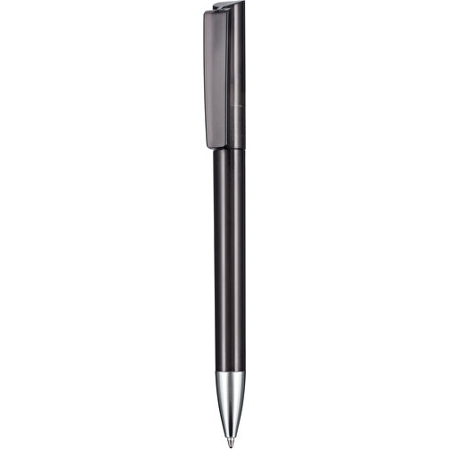 Kugelschreiber GLORY TRANSPARENT , Ritter-Pen, rauch-grau, ABS-Kunststoff, Messing, 14,20cm (Länge), Bild 1