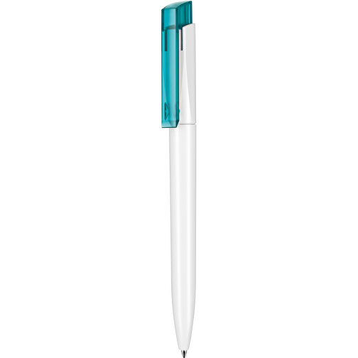 Kugelschreiber Fresh ST , Ritter-Pen, türkis/weiß, ABS-Kunststoff, 14,50cm (Länge), Bild 1