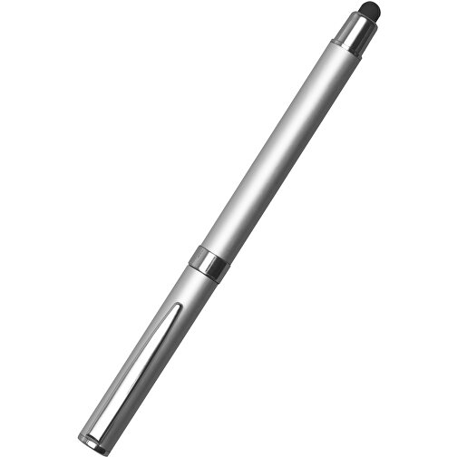 Tintenroller CLIC CLAC-DALLAS , ClicClac, silber, Aluminium, 14,40cm x 1,00cm x 1,35cm (Länge x Höhe x Breite), Bild 1