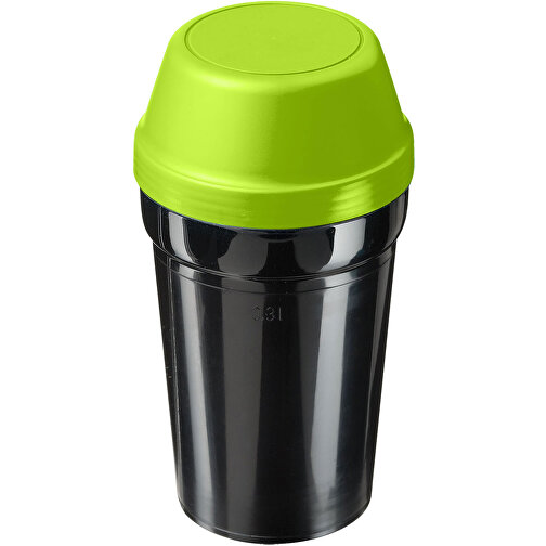 Shaker 'Multi' 0,3 L , schwarz/grasgrün, Kunststoff, 15,60cm (Höhe), Bild 1
