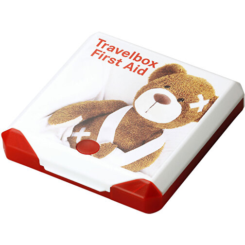 Travelbox 'First Aid' , weiß/trend-rot PP, Kunststoff, 11,00cm x 2,40cm x 10,30cm (Länge x Höhe x Breite), Bild 1