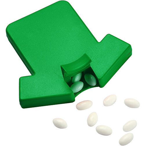 Mint-Spender 'Trikot' , standard-grün, Kunststoff, 7,40cm x 0,90cm x 7,00cm (Länge x Höhe x Breite), Bild 1