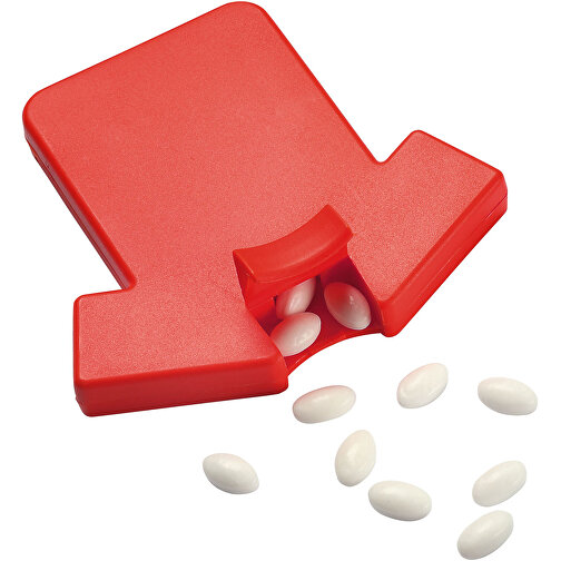 Mint-Spender 'Trikot' , standard-rot, Kunststoff, 7,40cm x 0,90cm x 7,00cm (Länge x Höhe x Breite), Bild 1