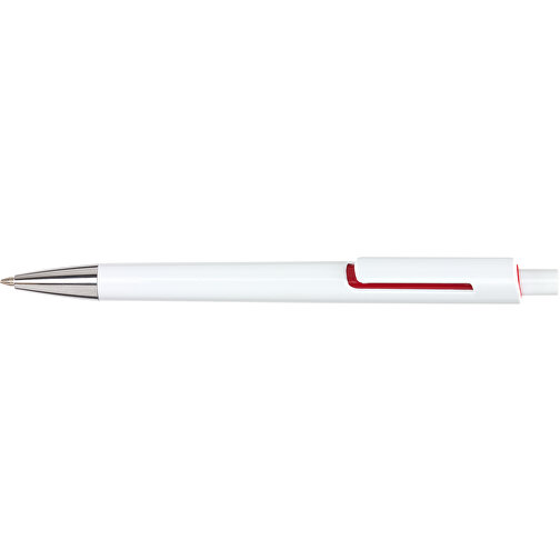 Kugelschreiber MIAMI , rot, weiß, Kunststoff, 14,00cm (Länge), Bild 3
