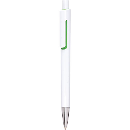 Kugelschreiber MIAMI , grün, weiß, Kunststoff, 14,00cm (Länge), Bild 1
