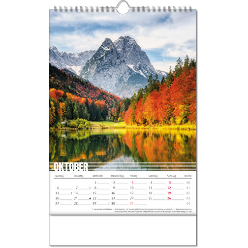 Calendario 'Bergwelten' nel formato 24 x 38,5 cm, con rilegatura Wire-O, Immagine 11