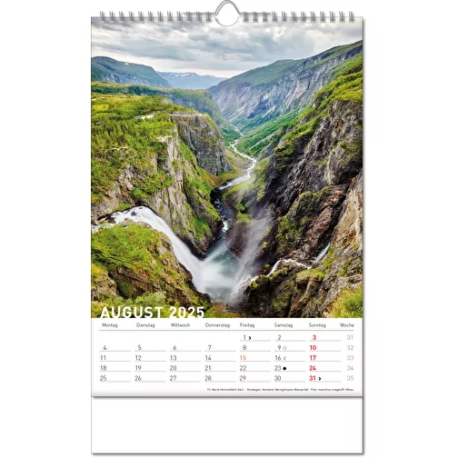 Calendrier 'Destinations' au format 24 x 38,5 cm, avec reliure Wire-O, Image 9