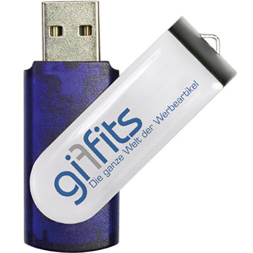 USB-Stick SWING 3.0 DOMING 32GB , Promo Effects MB , blau transparent MB , 32 GB , Kunststoff/ Aluminium MB , 10 - 45 MB/s MB , 5,70cm x 1,00cm x 1,90cm (Länge x Höhe x Breite), Bild 1
