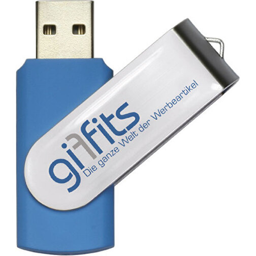 USB Stick SWING 3.0 DOMING 8GB , Promo Effects MB , hellblau MB , 8 GB , Kunststoff/ Aluminium MB , 10 - 45 MB/s MB , 5,70cm x 1,00cm x 1,90cm (Länge x Höhe x Breite), Bild 1