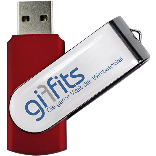 USB-Stick SWING 3.0 DOMING 32GB , Promo Effects MB , rot MB , 32 GB , Kunststoff/ Aluminium MB , 10 - 45 MB/s MB , 5,70cm x 1,00cm x 1,90cm (Länge x Höhe x Breite), Bild 1