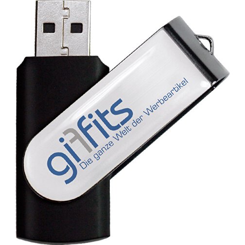 USB-Stick SWING 3.0 DOMING 16GB , Promo Effects MB , schwarz MB , 16 GB , Kunststoff/ Aluminium MB , 10 - 45 MB/s MB , 5,70cm x 1,00cm x 1,90cm (Länge x Höhe x Breite), Bild 1