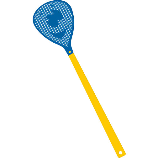 Fliegenklatsche 'Gesicht' , gelb, blau, PE+PS, 43,30cm x 0,50cm x 10,30cm (Länge x Höhe x Breite), Bild 1