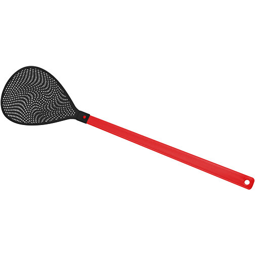 Fliegenklatsche 'Oval' , rot, schwarz, PE+PS, 43,30cm x 0,50cm x 10,20cm (Länge x Höhe x Breite), Bild 1