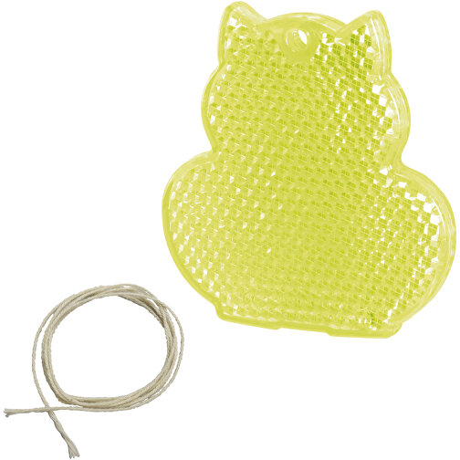 Sicherheitsreflektor 'Katze' , gelb-transparent, PS, 5,70cm x 0,60cm x 6,00cm (Länge x Höhe x Breite), Bild 1