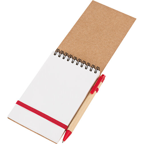 Notizringbuch RECYCLE M , rot, Papier, 14,50cm x 0,80cm x 10,00cm (Länge x Höhe x Breite), Bild 2
