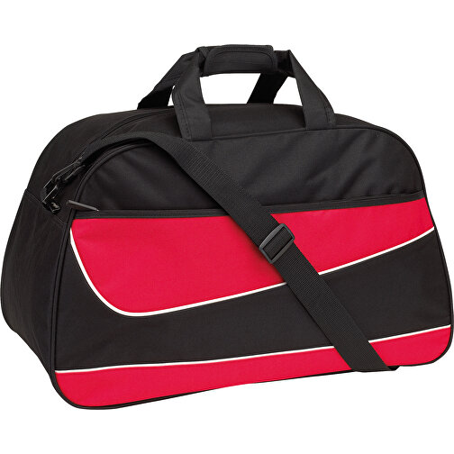 Sporttasche PEP , rot, schwarz, 600D Polyester, 55,00cm x 28,00cm x 32,50cm (Länge x Höhe x Breite), Bild 1