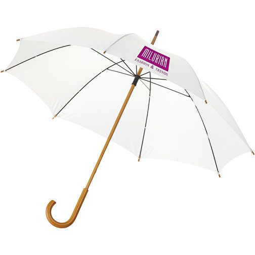 Jova 23' Regenschirm Mit Holzstange Und -griff , weiß, Polyester, 89,00cm (Höhe), Bild 5