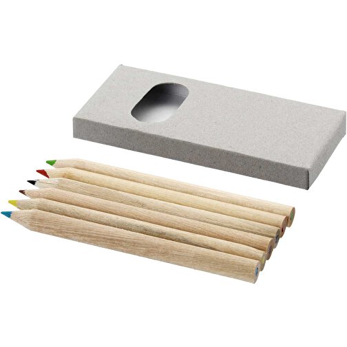 Ayola 6 Teiliges Buntstifteset , braun, Karton, 4,50cm x 0,80cm x 9,00cm (Länge x Höhe x Breite), Bild 1