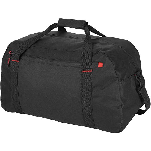 Vancouver Reisetasche 35L , schwarz / rot, 600D Polyester, 53,00cm x 30,00cm x 27,00cm (Länge x Höhe x Breite), Bild 1
