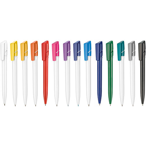 Kugelschreiber TWISTER , Ritter-Pen, petrol/weiß, ABS-Kunststoff, 14,50cm (Länge), Bild 4