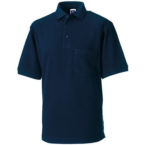 Workwear Pocket Polo , Russell, navy blau, 93% Baumwolle, 7% Polyester, S, , Bild 1