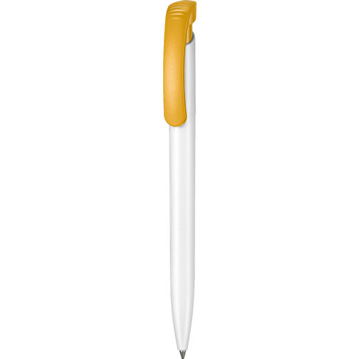 Kugelschreiber CLEAR , Ritter-Pen, apricot/weiß, ABS-Kunststoff, 14,80cm (Länge), Bild 1