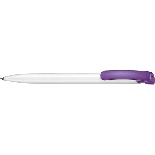 Kugelschreiber CLEAR , Ritter-Pen, violett/weiss, ABS-Kunststoff, 14,80cm (Länge), Bild 3