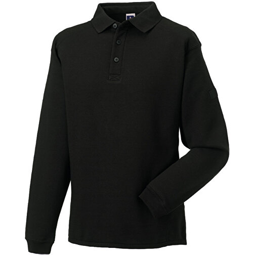 Workwear-Sweatshirt Im Polo-Stil , Russell, schwarz, 80% Baumwolle, 20% Polyester, 4XL, , Bild 1