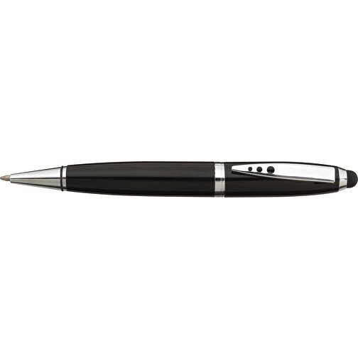Edelstahl-Kugelschreiber TOUCH DOWN , schwarz, silber, Edelstahl, 13,80cm x 1,40cm (Länge x Breite), Bild 3