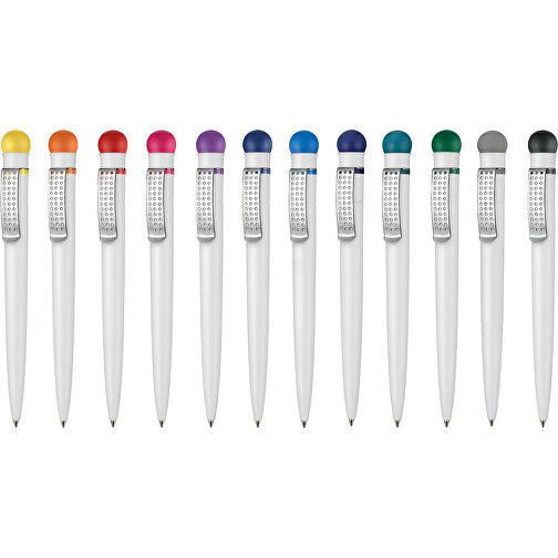 Kugelschreiber SATELLITE , Ritter-Pen, zitronen-gelb/weiß, ABS-Kunststoff, 14,60cm (Länge), Bild 4