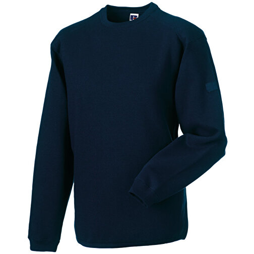 Workwear-Sweatshirt Crew Neck , Russell, navy blau, 80% Baumwolle, 20% Polyester, M, , Bild 1