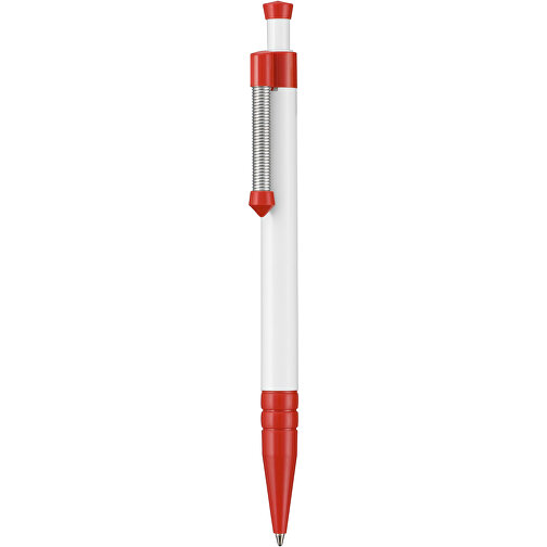 Kugelschreiber SPRING , Ritter-Pen, signalrot/weiß, ABS-Kunststoff, 14,10cm (Länge), Bild 1