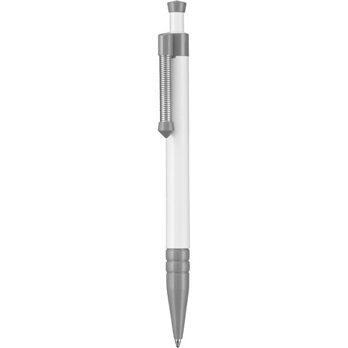Kugelschreiber SPRING , Ritter-Pen, steingrau/weiß, ABS-Kunststoff, 14,10cm (Länge), Bild 1