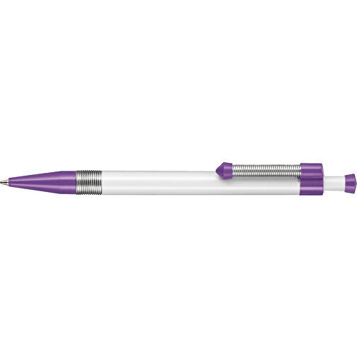 Kugelschreiber Spring SP , Ritter-Pen, violett/weiss, ABS-Kunststoff, 14,10cm (Länge), Bild 3