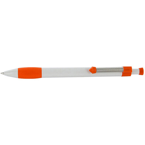 Kugelschreiber Spring Grippy , Ritter-Pen, apricot/weiss, ABS-Kunststoff, 14,10cm (Länge), Bild 3